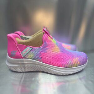S Sport Skechers Bailey Kids' Sneakers Tie Dye Slip On Cushioned Girls SZ 1